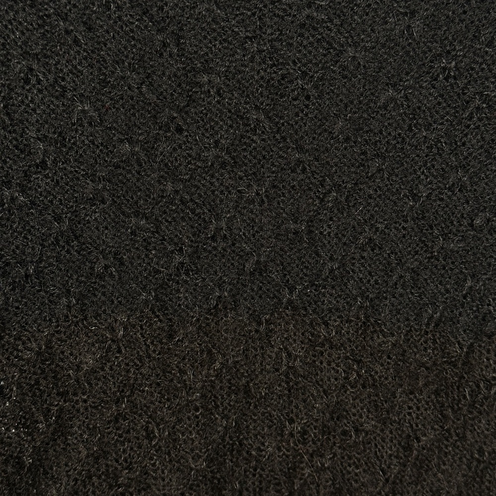 Neyra Collection sweater lightweight baby alpaca open knit crewneck black S - Picture 7 of 10